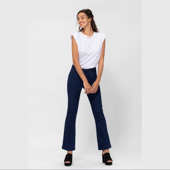 cello jeans pull on flares in dark trouser 30” - Picture 5 of 9